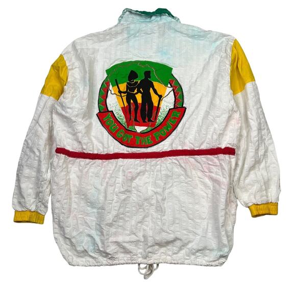 Vintage 80s Africa Unite Disan Lightweight Utility Jacket FLAW OSFA One Size - Picture 2 of 13